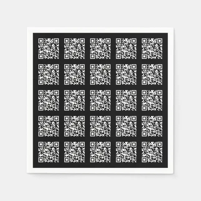 Create a Tiled QR code Pattern | Editable Color Napkins | Zazzle