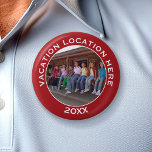 Create A Vacation Souvenir With Photo And Text Button at Zazzle