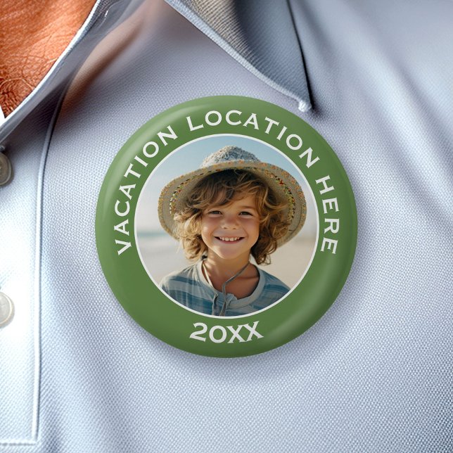 Create A Vacation Souvenir with Photo and Text Button (Custom Button)