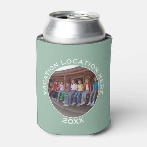 Create A Vacation Souvenir with Photo and Text Can Cooler