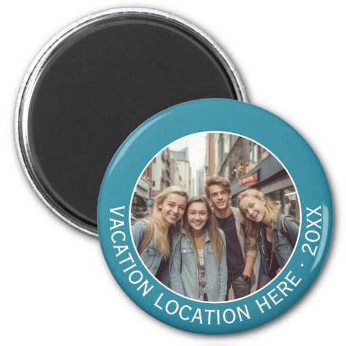Create A Vacation Souvenir with Photo and Text Magnet