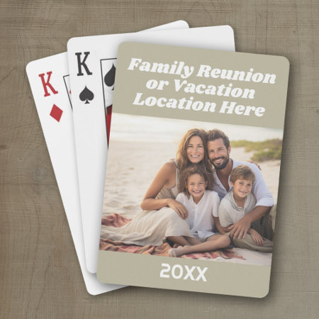 Create A Vacation Souvenir With Photo And Text Playing Cards