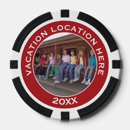 Create A Vacation Souvenir With Photo And Text Poker Chips