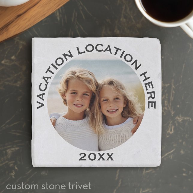 Create A Vacation Souvenir with Photo and Text Trivet (Custom Stone Trivet with a Photo Collage and Text)