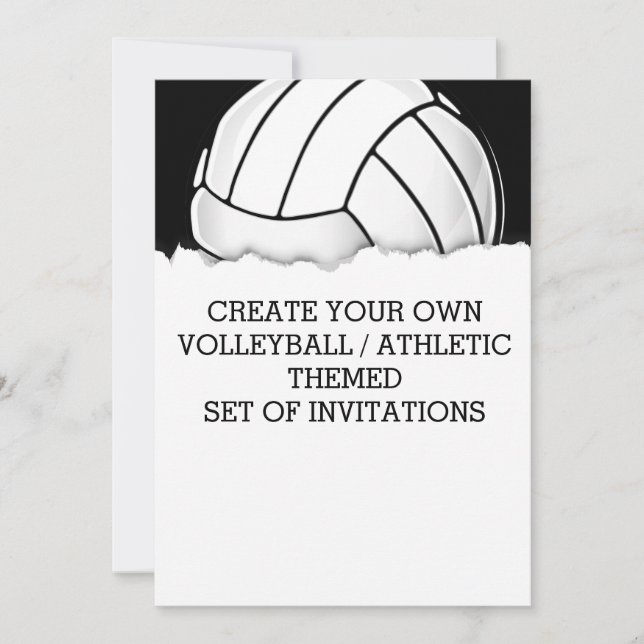 Create a Volleyball Themed Invitation (Front)