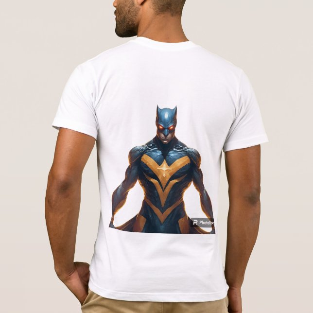 Create an image of a superhero with the power of s T-Shirt (Back)
