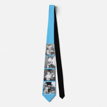 Create An Instagram Collage W/ 4 Photos Light Blue Neck Tie by Funsize1007 at Zazzle
