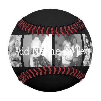 Create An Instagram Collage With 4 Photos - Black Baseball by Funsize1007 at Zazzle