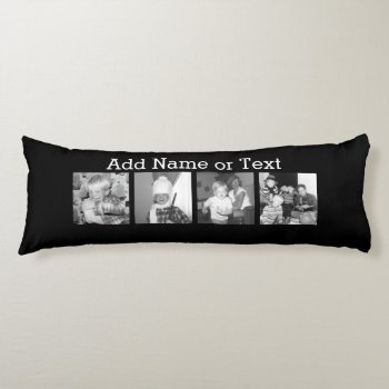Create An Instagram Collage With 4 Photos - Black Body Pillow by Funsize1007 at Zazzle