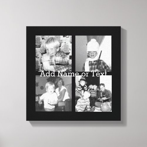 Create an Instagram Collage with 4 photos _ black Canvas Print