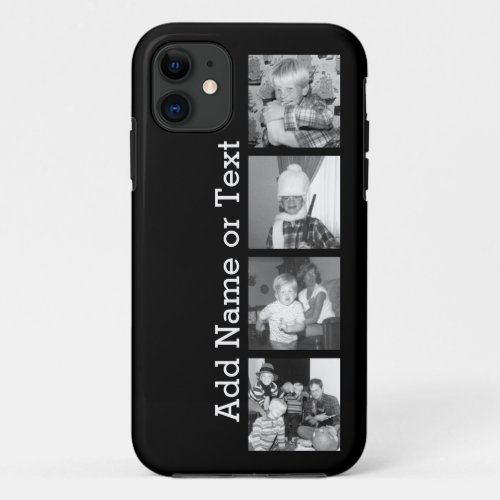 Create an Instagram Collage with 4 photos _ black iPhone 11 Case