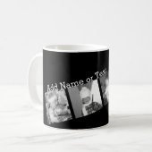 Create an Instagram Collage with 4 photos - black Coffee Mug (Front Left)