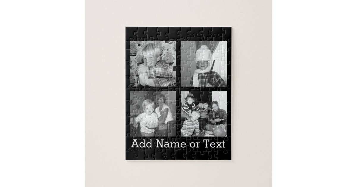 Create An Instagram Collage With 4 Photos Black Jigsaw Puzzle Create An Instagram Collage With 4