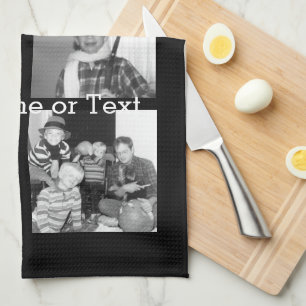 Create an Instagram Collage with 4 photos - black Kitchen Towel