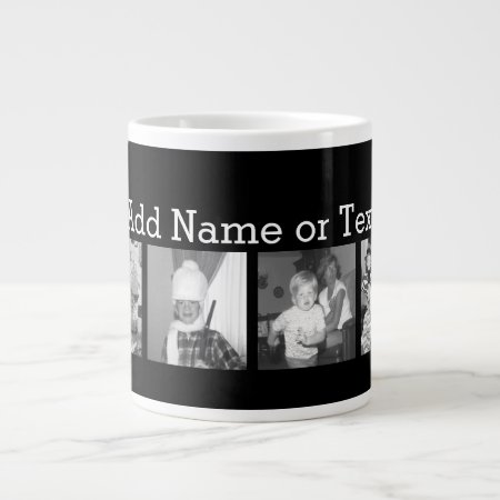 Create An Instagram Collage With 4 Photos - Black Large Coffee Mug