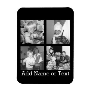 Create An Instagram Collage With 4 Photos - Black Magnet by Funsize1007 at Zazzle