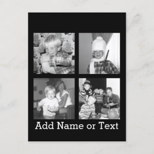 Create an Instagram Collage with 4 photos - black Postcard
