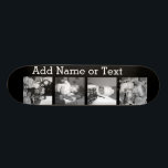 Create an Instagram Collage with 4 photos - black Skateboard Deck<br><div class="desc">Use four square photos to create a unique and personal gift. Or you can keep the hipster puppy and make a trendy keepsake. If you need to adjust the pictures,  click on the customize tool to make changes.</div>