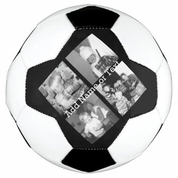 Create An Instagram Collage With 4 Photos - Black Soccer Ball by Funsize1007 at Zazzle