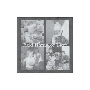 Create an Instagram Collage with 4 photos - black Stone Magnet