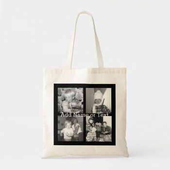 Create An Instagram Collage With 4 Photos - Black Tote Bag by Funsize1007 at Zazzle