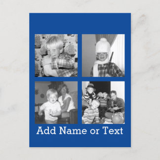 Create an Instagram Collage with 4 photos - blue Postcard