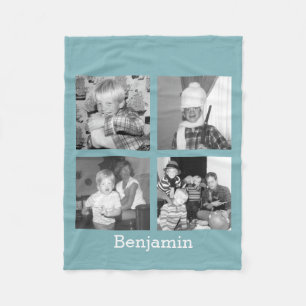 Create an Instagram Collage with 4 photos Fleece Blanket