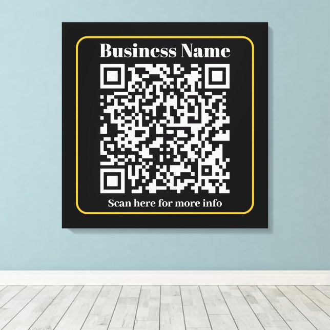 Create an Instantly Scannable Business QR code Canvas Print (Insitu(Wood Floor))