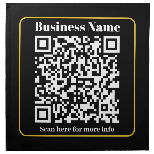 Create an Instantly Scannable Business QR code Cloth Napkin (Front)