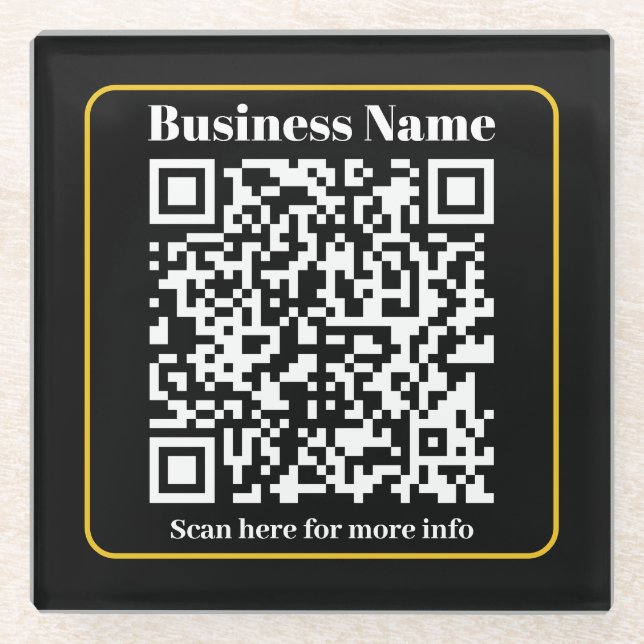Create an Instantly Scannable Business QR code Glass Coaster (Front)