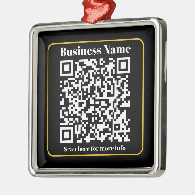 Create an Instantly Scannable Business QR code Metal Ornament (Left)
