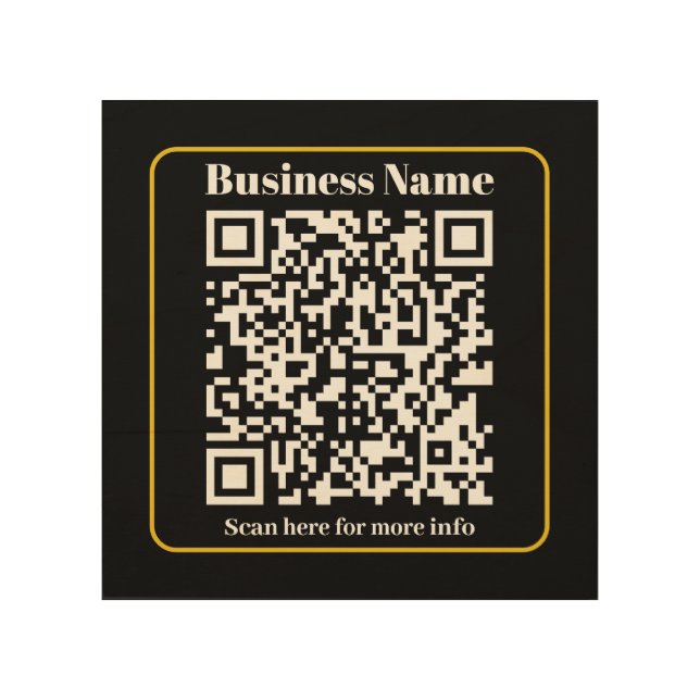 Create an Instantly Scannable Business QR code Wood Wall Art (Front)