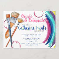 Create and Celebrate Paint and Sip Party Invite