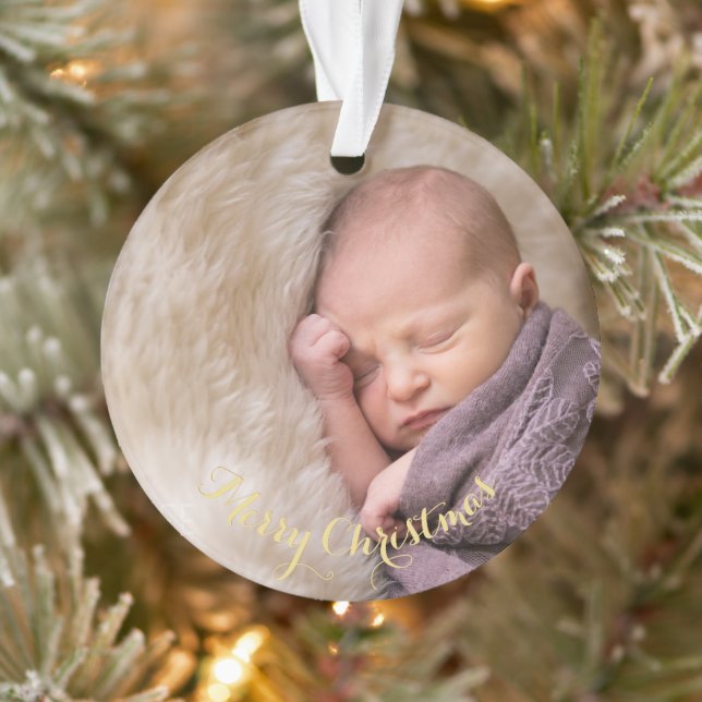 Create Baby's First Christmas 1st Photo Picture Ornament (Tree)