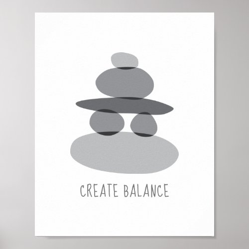 Create Balance Cairn Stones Poster