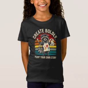 Create Boldly With This Adorable Artistic Raccoon  T-Shirt