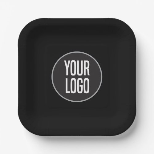 Create Business Logo Paper Cocktail Black Paper Plates