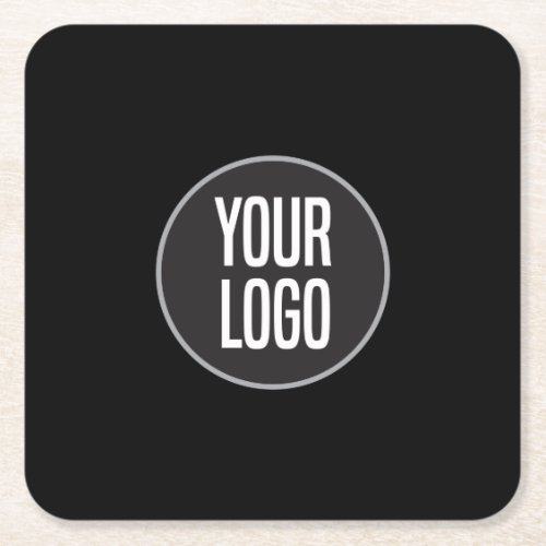 Create Business Logo Paper Cocktail Black Square Paper Coaster