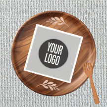 Create Business Logo Paper Cocktail Napkin Gray
