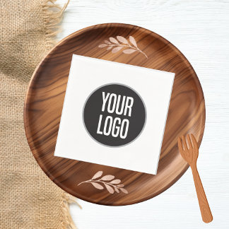Create Business Logo Paper Cocktail Napkin White
