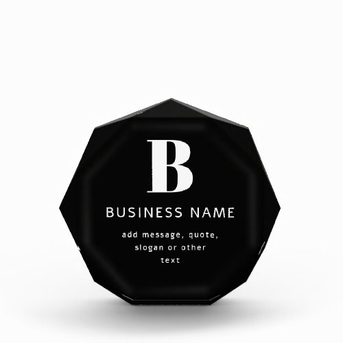 Create Business Name Monogram  Additional Text Acrylic Award