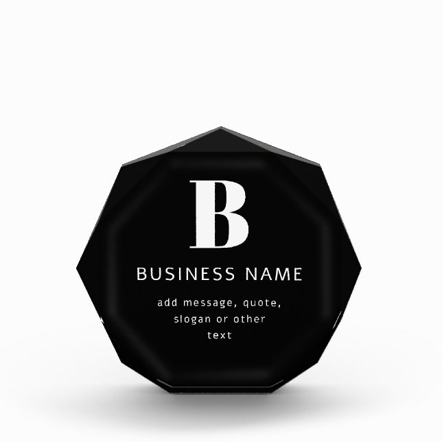 Create Business Name, Monogram & Additional Text Acrylic Award (Front)