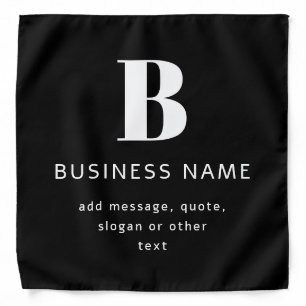 Create Business Name, Monogram & Additional Text Bandana