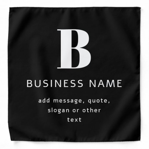 Create Business Name Monogram  Additional Text Bandana