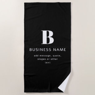 Create Business Name, Monogram & Additional Text Beach Towel