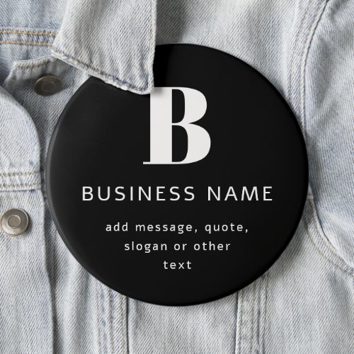 Create Business Name Monogram  Additional Text Button