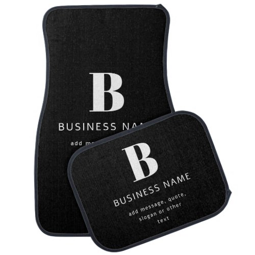 Create Business Name Monogram  Additional Text Car Floor Mat