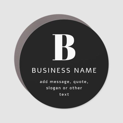 Create Business Name Monogram  Additional Text Car Magnet