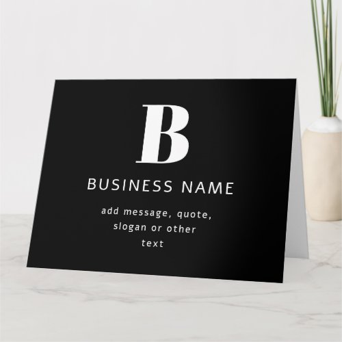 Create Business Name Monogram  Additional Text Card