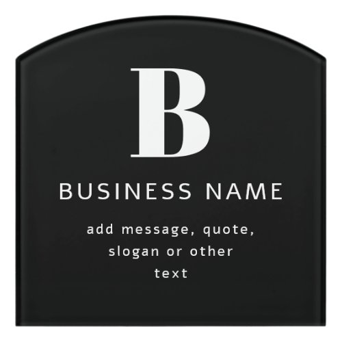 Create Business Name Monogram  Additional Text Door Sign